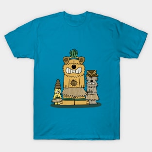 Tiki Airedale Scottish Terrier and Budgie T-Shirt